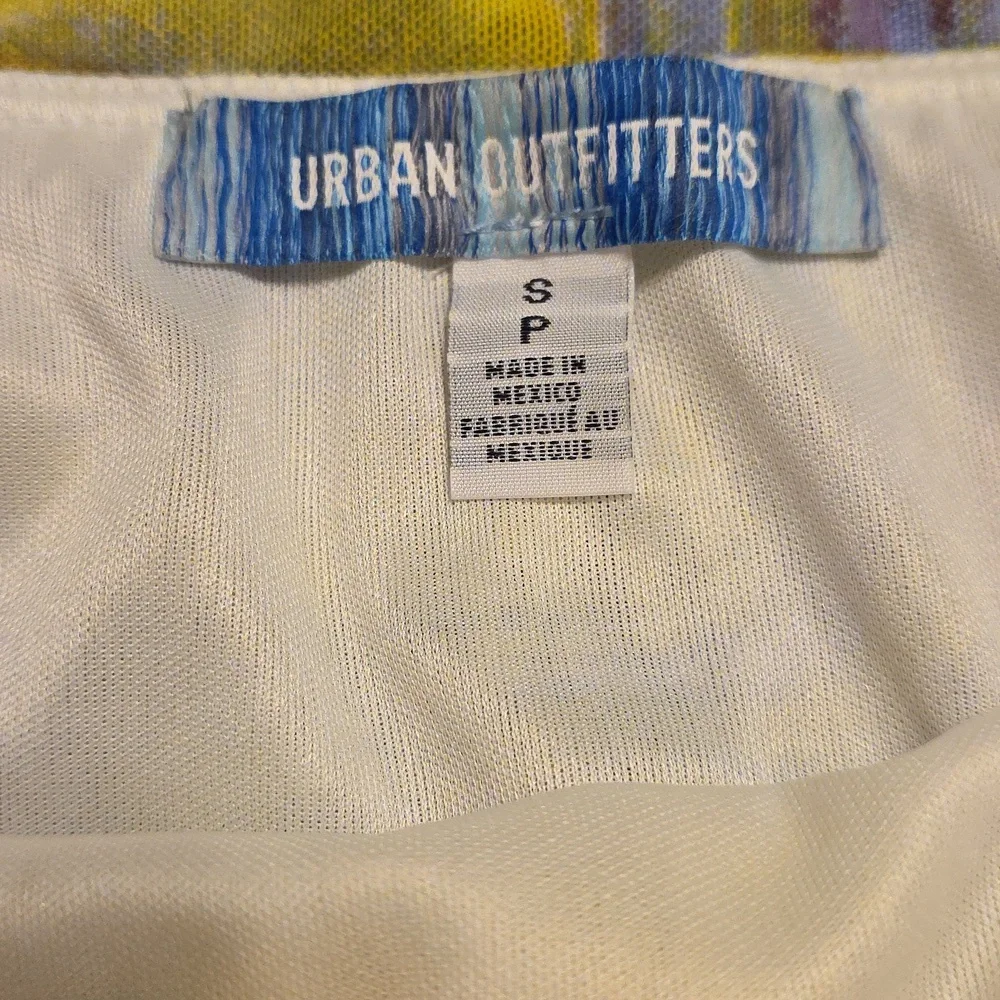 Urban Outfitters Uo Sol Mesh Strapless Midi Dress Tie Up Front With Slit, Sz SP - Picture 3 of 10